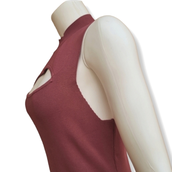 BAILEY 44 Carmine Bewitched Cut Out Bodycon Sheath Dress L Dusty Mauve Rose - Picture 10 of 14